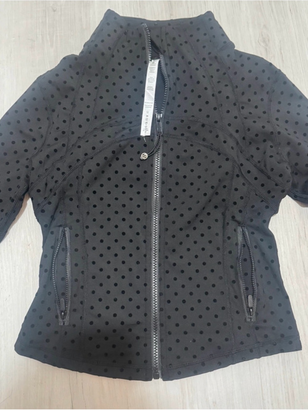 Lululemon Rare, Discontinued Black Define Polka Dot Zip Jacket